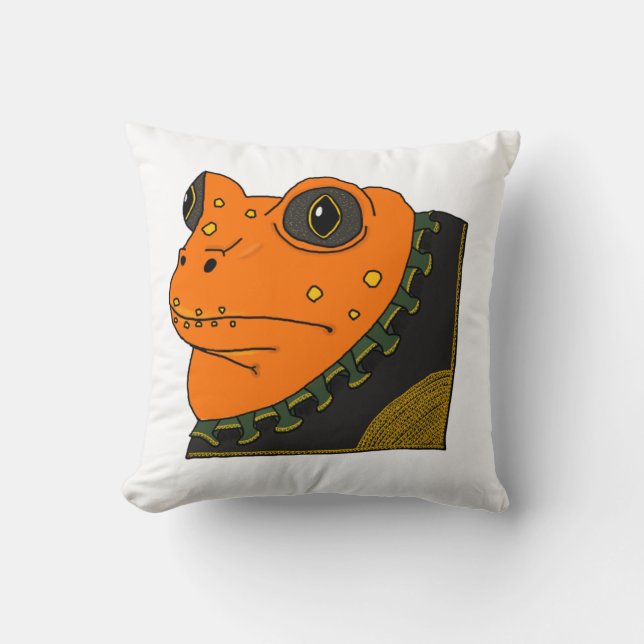 Fancy Golden Toad Pillow (Front)