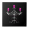 Fancy Gothic candelabra hot pink on black