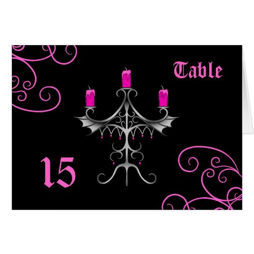 Fancy Gothic candelabra wedding table number