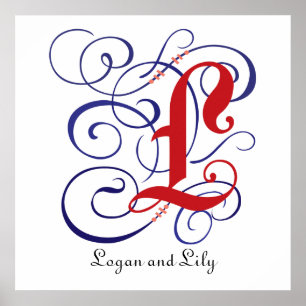 Fancy Gothic Caps Letter L, 300dpi PNG Poster