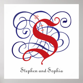 Fancy Gothic Caps Letter S, 300dpi PNG Poster