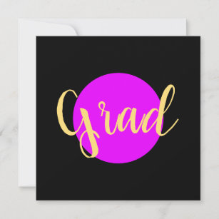 Fancy "Grad" Text Black Vivid Pink Backgrounds
