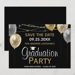 Fancy Graduation Party Save the Date Invitation