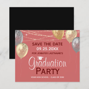 Fancy Graduation Party Save the Date Invitation