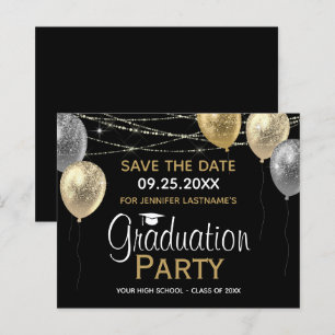 Fancy Graduation Party Save the Date Invitation