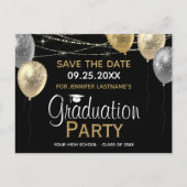 Fancy Graduation Party Save the Date Invitation Po Postcard (Front)