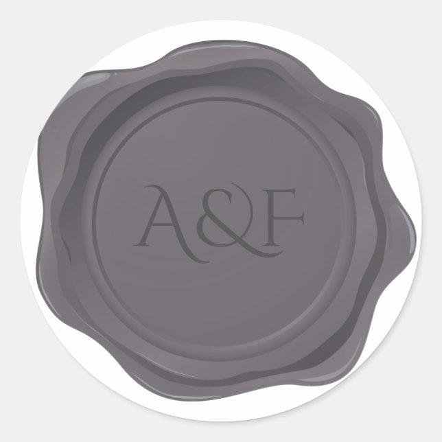 Fancy Gray Wax Personalized Seal (Front)