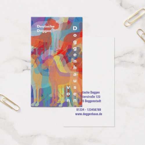 Fancy Great Dane Kennel Business Cards