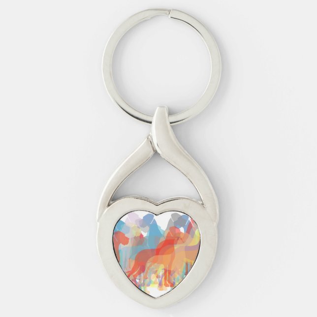 Fancy Great Danes Keychain (Front)