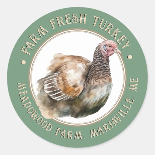 Fancy Green Egg Carton Label Farm Fresh Turkey 