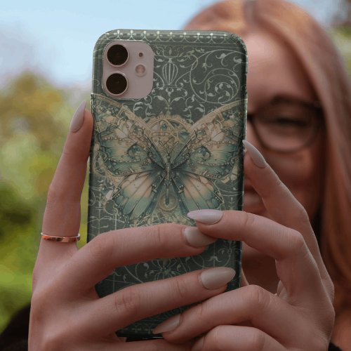 Fancy Green Steampunk Butterfly Case_Mate iPhone 14 Case