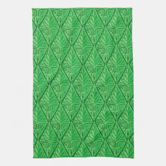Fancy Green Tropical Leaves Towel
