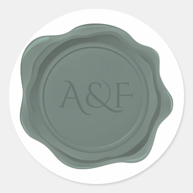 Fancy Green Wax Personalized Seal (Front)
