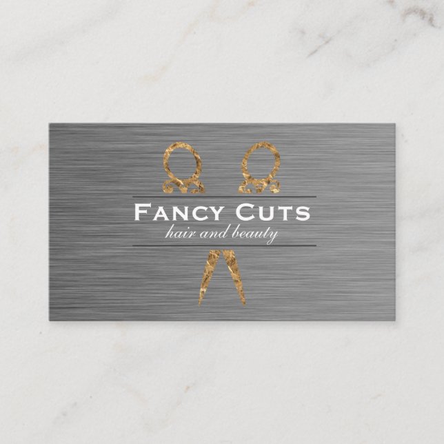 Fancy Hair Stylist Luxe Business Card (Front)