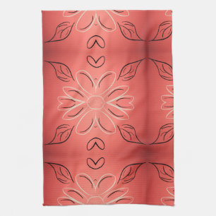 Fancy Hand Towel With Rusty Coral
