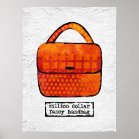 Fancy Handbag Art Print Poster - Funny Purse