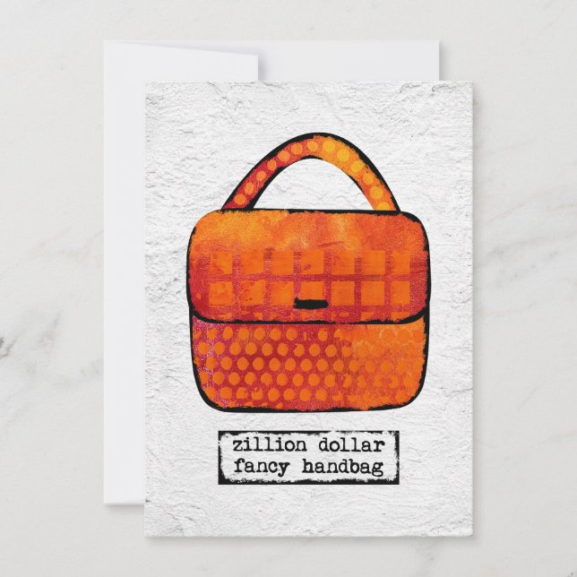 Fancy Handbag Greeting Card - Funny Purse (Front)