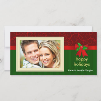 Fancy Happy Holidays Christmas Photo Cards