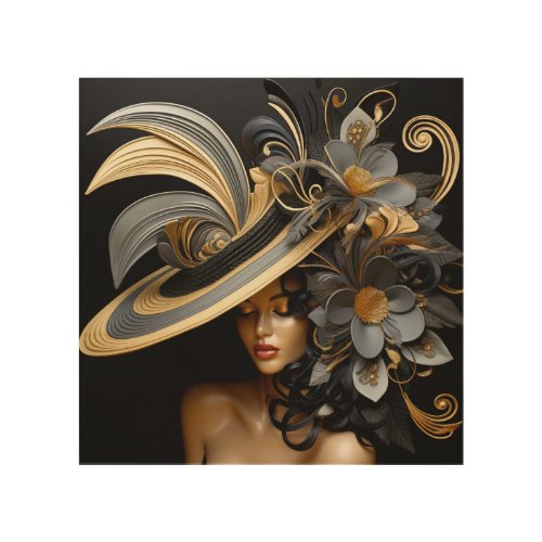 FANCY HAT PARADE 1 WOOD WALL ART