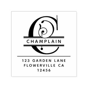 Fancy Head Letter - C - Return Address Monogram Self-inking Stamp