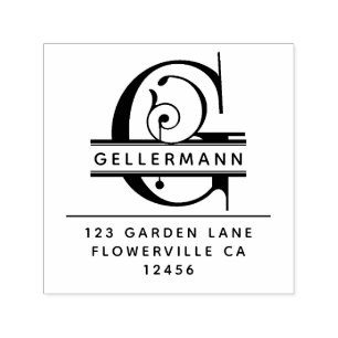 Fancy Head Letter - G - Return Address Monogram Self-inking Stamp