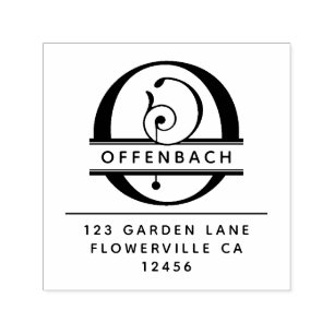 Fancy Head Letter - O - Return Address Monogram Self-inking Stamp