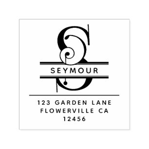 Fancy Head Letter - S - Return Address Monogram Self-inking Stamp