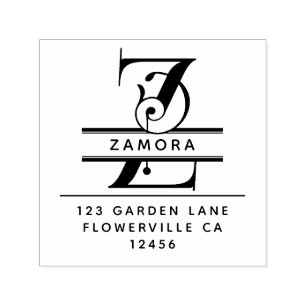 Fancy Head Letter - Z - Return Address Monogram Self-inking Stamp