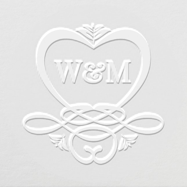 Fancy Heart Frame 2 Initial Couple Monogram #92 Embosser (Design)
