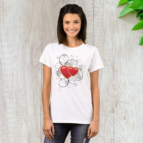 Fancy Heart Red Love T_Shirt