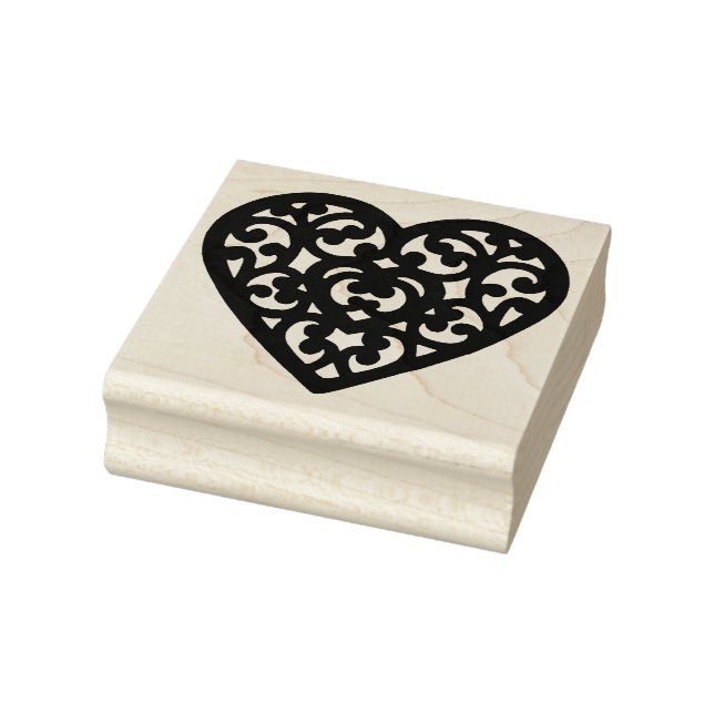 Fancy Heart Shape Rubber Art Stamp (Stamp)