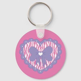 Fancy Heart (Zebra) Keychain