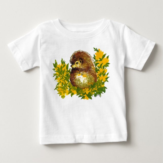 Fancy Hedgehog Watercolor Designed Infant T-Shirt (Front)