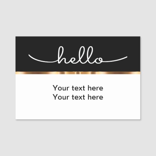 Fancy Hello Upscale Name Tag
