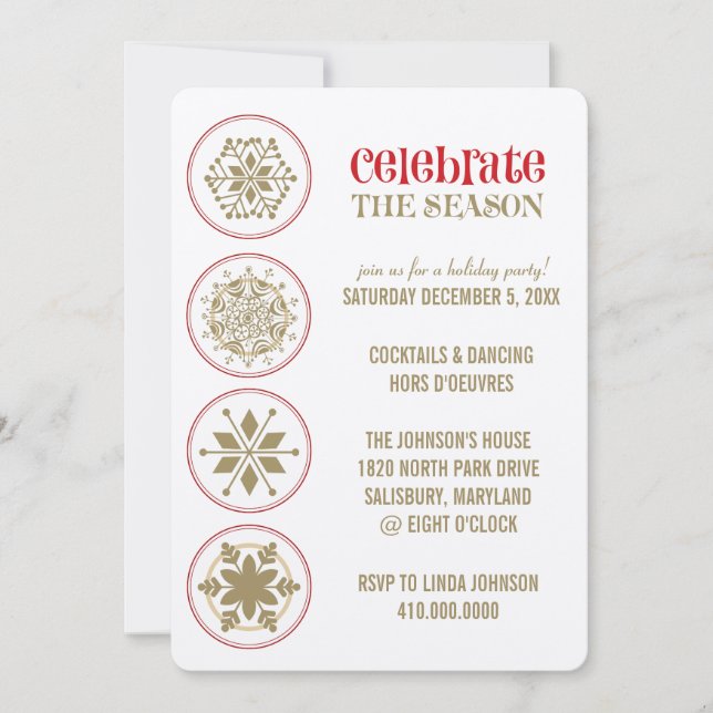 Fancy Holiday Party Invitations (Front)