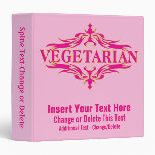 Fancy in Pink - Vegetarin 3 Ring Binder