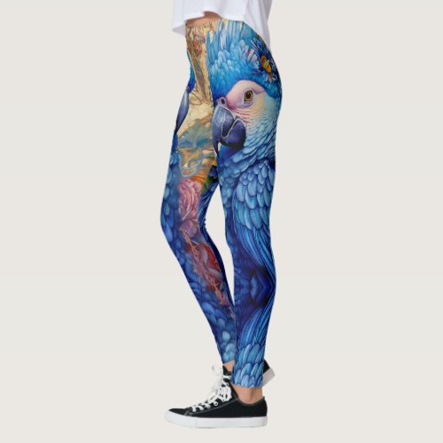 Fancy Indigo Macaw Leggings _ Pretty