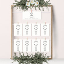 Fancy Initials EDITABLE COLOR Table Seating Card