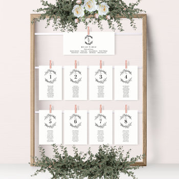 Fancy Initials Editable Color Table Seating Card by berryberrysweet at Zazzle