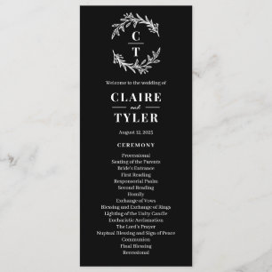 Fancy Initials EDITABLE COLOR Wedding Program