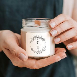 Fancy Initials Editable Color Wedding Stickers