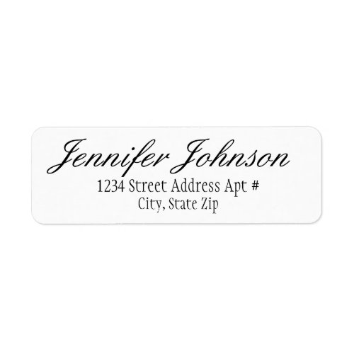 Fancy Italic Script Return Address Envelope Labels