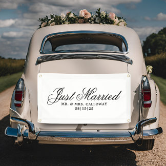 Fancy Just Married Car Banner