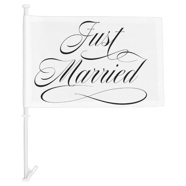 Fancy Just Married Car Flag (Front)