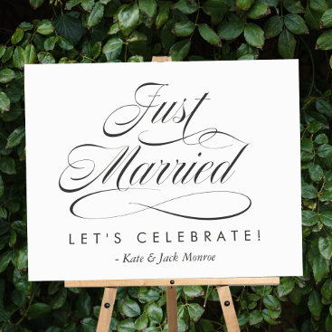 Fancy Just Married Reception Sign
