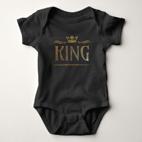 Fancy King Lettering _ Grand Medieval Royal Crown Baby Bodysuit