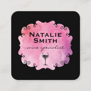 Fancy Label Wine Square Business Card
