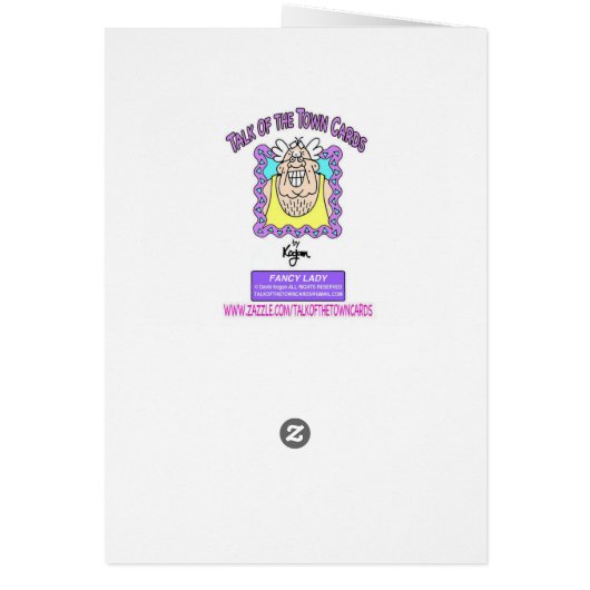 FANCY LADY Birthday Card (Back)