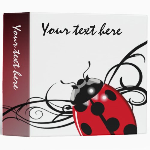 Fancy Ladybug Designer Photo Album red 3 Ring Binder