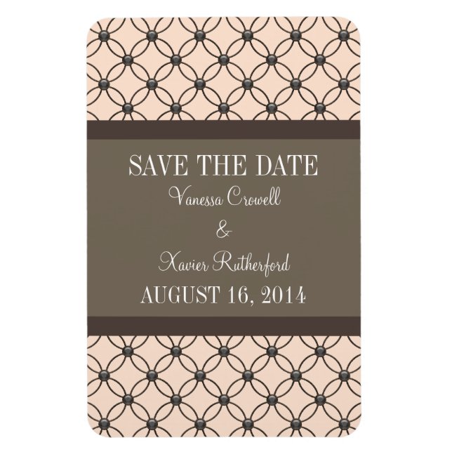 Fancy Lattice Save the Date Magnet, Linen Magnet (Vertical)
